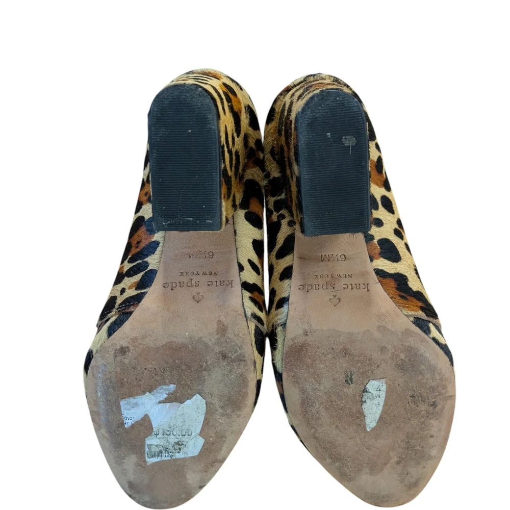 Kate Spade Leopard Print Calf Fur Ankle Bootie Size 6.5 - Picture 6 of 13